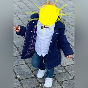 Charming Navy Pea Coat for Kids